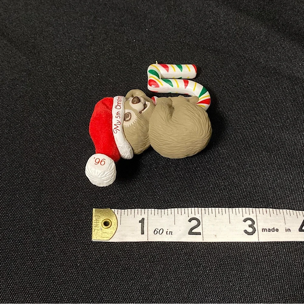 💚 Vintage Hallmark Keepsake ornament Child’s Fifth Christmas 1996 Teddy Bear